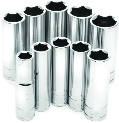 PERFORMANCE TOOL 10 Pc 3/8" Met Socket Set Deep W38402