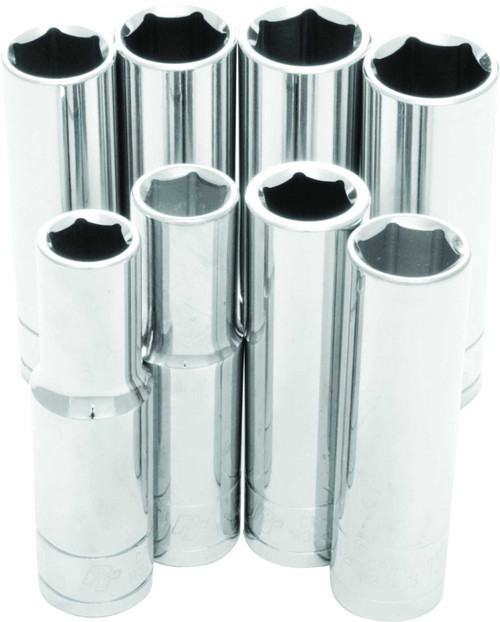 PERFORMANCE TOOL 8 Pc 1/2" Met Socket Set Deep W32400