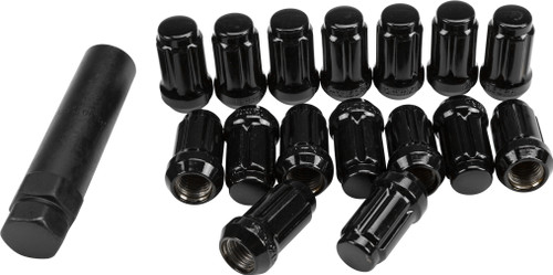 AWC 12Mmx1.50 Lock Style Lug Nuts Black W/Key 16/Pk RLUG-CS20B