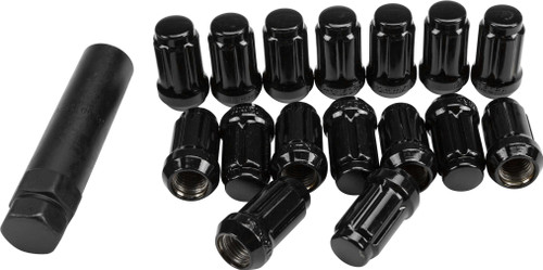 AWC 12Mmx1.50 Lock Style Lug Nuts Black W/Key 16/Pk RLUG-CS20B