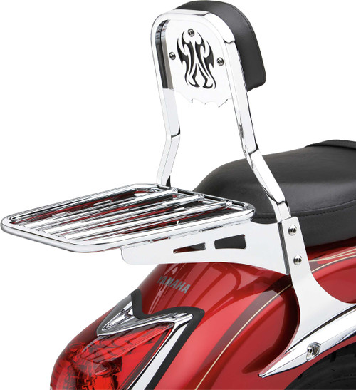 COBRA Backrest Insert Tribal Chrome Fits Std 02-5054