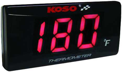 KOSO Super Slim Temperature Gauge Red Display BA024R10