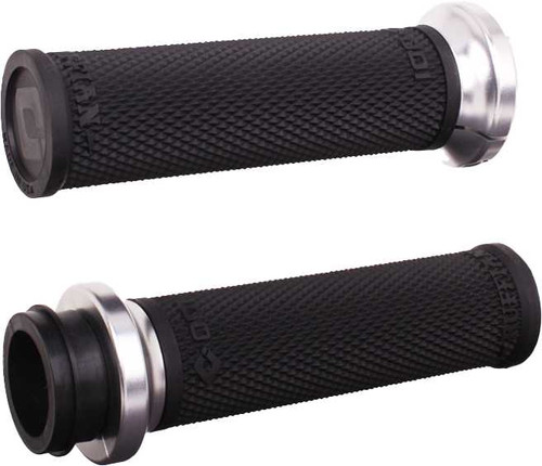 ODI Rufian Grips Tbw 1" Black/Silver V30HTWB-S