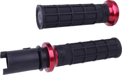 ODI Lock-On Hart-Luck Full-Waffle Black/Red Cvo `23-24 V31HTC-BB-R