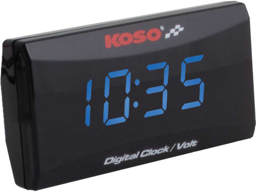 KOSO Super Slim Clock / Volt Meter Blue Display BA024B50