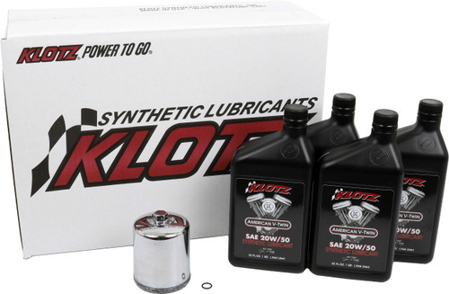 KLOTZ Basic Harley Davidson 4Qt Synthetic Oil Change Kit KH-105
