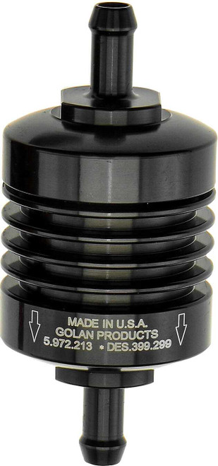 GOLAN Mini Fuel Filter Black 1/4" Barb Fitting 60-250C-BLACK