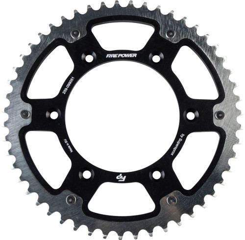 FIRE POWER Rear Sprocket Hybrid 51T Blk/Sil FPH-990-51-BLK