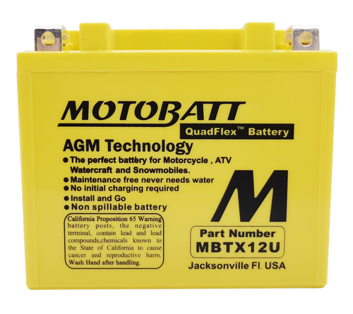 MOTOBATT Battery Mbtx12U Sealed Factory Activated MBTX12U