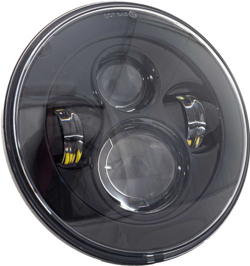 LETRIC LIGHTING CO 7" Headlight Black W/ Mnt Adapter LLC-LH-7B