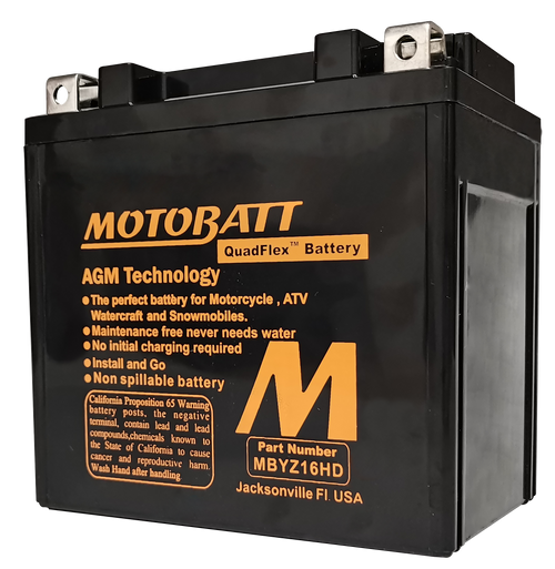 MOTOBATT Battery Mbyz16Hd Sealed Factory Activated MBYZ16HD