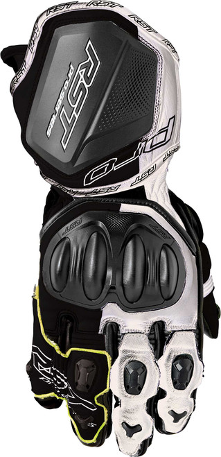RST Pro Series Gp D3O Gloves Black/White Leather Xs 103715WHI-07