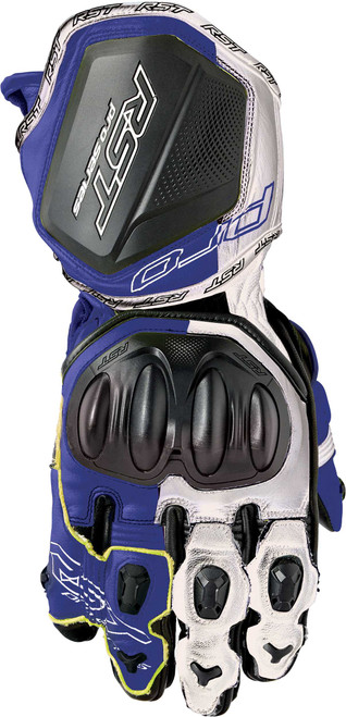RST Pro Series Gp D3O Gloves White/Blue Leather Md 103715BLU-09