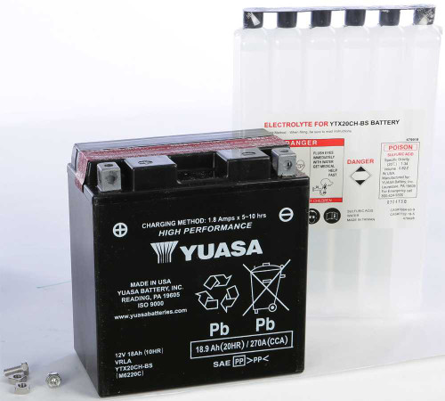 YUASA Battery Ytx20Ch-Bs Maintenance Free YUAM6220C