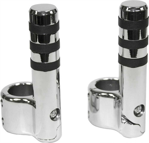 LINDBY Clamp-On Pegs Chr W/ Wide O Ring For 1 1/2" Bar 715