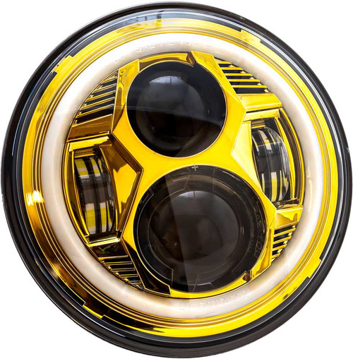 LETRIC LIGHTING CO 7" Led Gold Headlight Halo W/ Mnt Adapter LLC-CC-7G