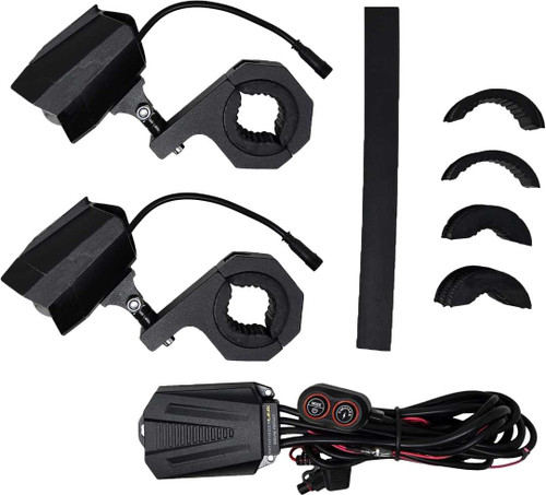 PATHFINDER Dual Switchback Led Lights Black Wired Remote Pr PL80LRB