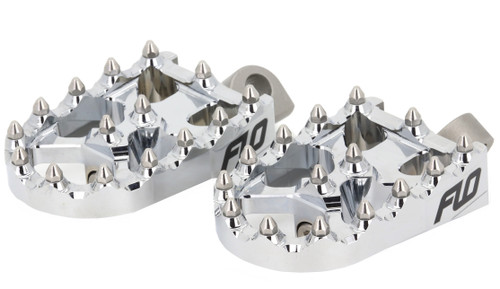 FLO MOTORSPORTS Moto Style Footpeg Set Chrome 2"X3.125" FPEG-800CR
