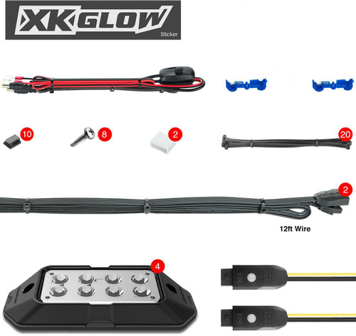 XK GLOW 4Pc Rgb Rock Light XK-ROCK-STA