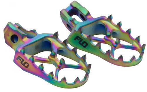 FLO MOTORSPORTS Titanium Foot Pegs Jet Fuel Hon/Kaw TI-792JET