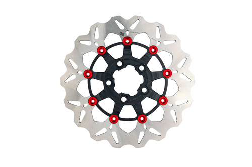 GBRAKES Rotor 11.5" Floating Wave Rr Black/Red Buttons GBDU079