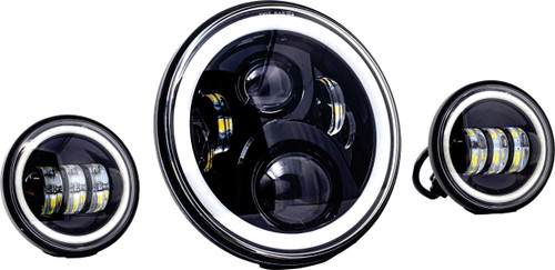 LETRIC LIGHTING CO 7" Led Hdlgt Kit Blk Halo W/ Mnt Adapter LLC-LHK-7BH