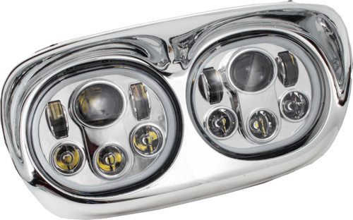 LETRIC LIGHTING CO Led Headlight Chr/Chr Halo Fltr `98-13 LLC-LRHP-HCC