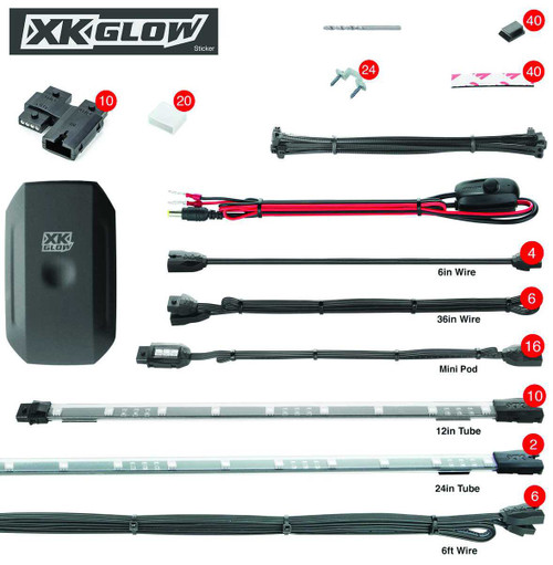 XK GLOW 28Pc Xkchrome Rgb Utv Kit XK-UTV-STA