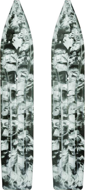 SLYDOG Pr/ Slydog Powderhound 8X Ski 8" Blk/Wht Swirl PH8SWRWHTBLK