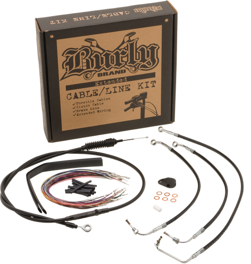 BURLY BRAND Burly Cntrl Kit 16" Ape Black B30-1274