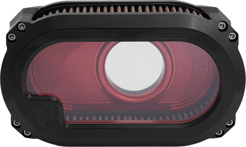 KENS FACTORY Nl M8 Air Cleaner W/Glass Black W/Red NXT-01BR