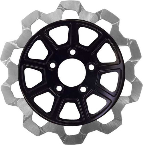 LYNDALL BRAKES 9 Spoke Rotor Rear Blk/Sil Bow Tie 11.5" 6Mm 4007-2133