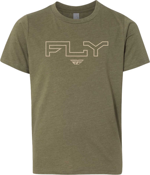 FLY RACING Youth Fly Edge Tee Military Green Ym 354-0312YM
