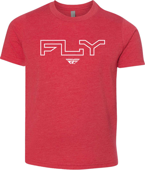 FLY RACING Youth Fly Edge Tee Red Ym 354-0309YM
