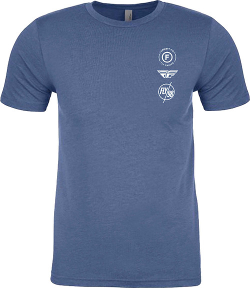 FLY RACING Fly Atom Tee Cool Blue Heather Md 354-0319M