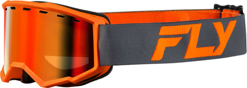 FLY RACING Yth Focus Snow Goggle Char/Org W/ Red Mirror/Amber Lens FLB-24FY3