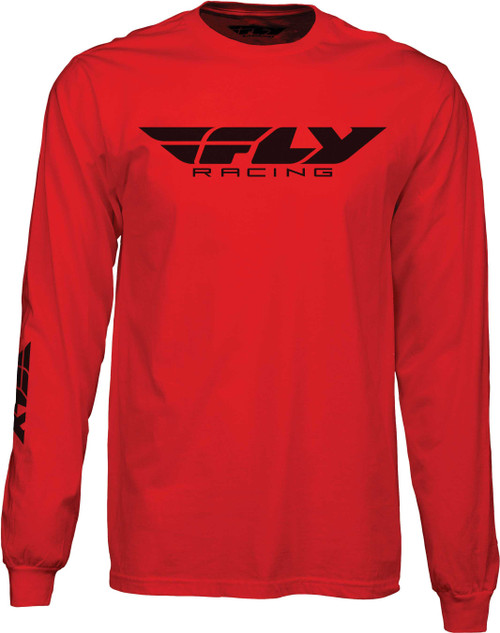 FLY RACING Fly Corporate L/S Tee Red Md 352-4148M