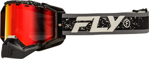 FLY RACING Zone Snow Goggle Black/Grey W/Red Mirror/Amber Lens 37-50279