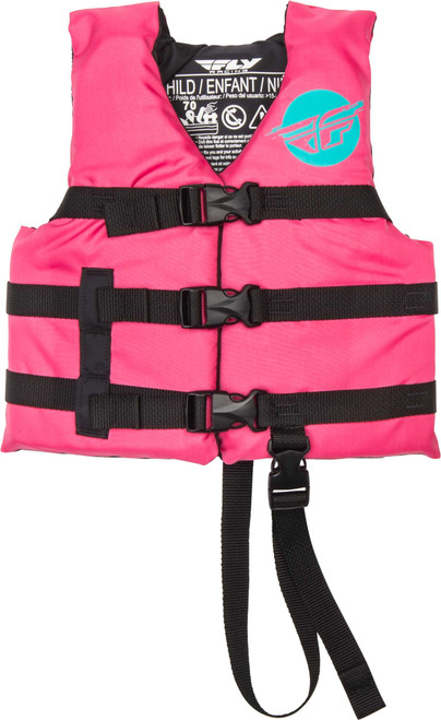 FLY RACING Child Flotation Vest Neon Pink/Teal 221-30320