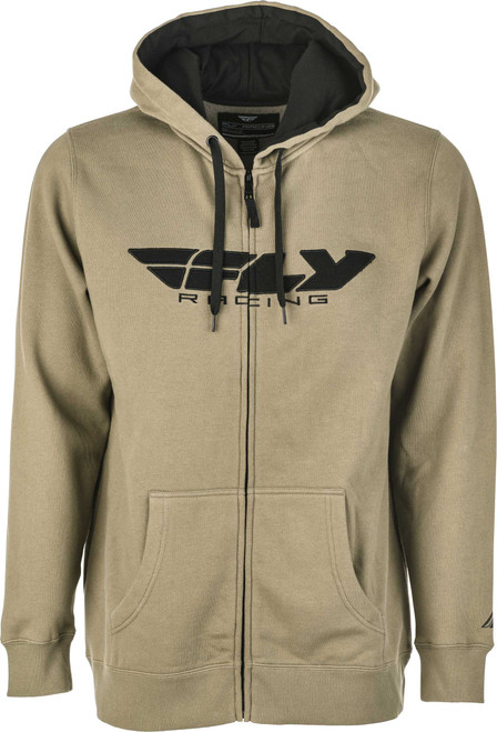 FLY RACING Fly Corporate Zip Up Hoodie Tan/Black Lg 354-0194L
