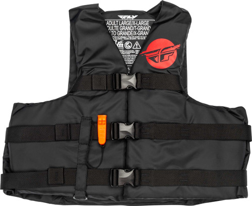 FLY RACING Nylon Flotation Vest Black/Red Xs 221-30410XS