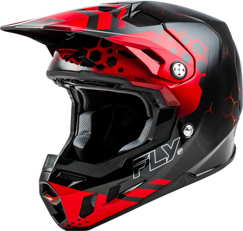FLY RACING Formula Cc Tektonic Helmet Black/Red/Orange Sm 73-4331S