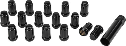 SEDONA 16/Pk 12Mmx1.25 Tapered Lug Nuts 60' Splined Black RLUG-CS19B
