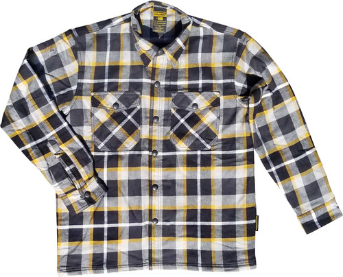 SCORPION EXO Covert Moto Flannel White/Yellow Lg 13803-5