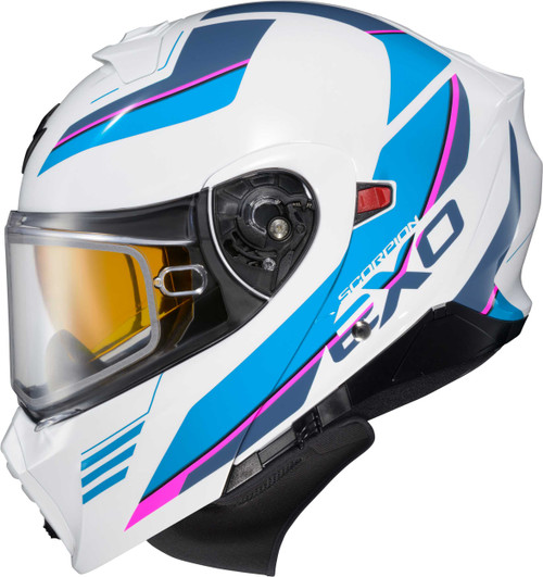SCORPION EXO Exo-Gt930 Cold Weather Helmet Modulus Wht/Blu 2X (Dual Pane) 93-1027-SD