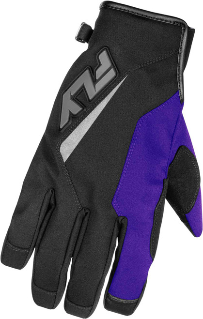 FLY RACING Title Gloves Black/Purple/Grey Lg 371-057L