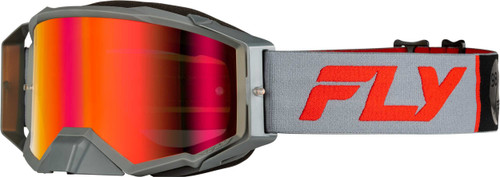 FLY RACING Zone Pro Goggle Grey/Red W/ Light Red Mirror/Amber Lens 37-5191