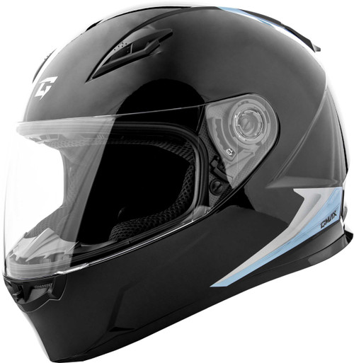 GMAX Ff-49 Syth Helmet Black/Silver Blue Md F1498435