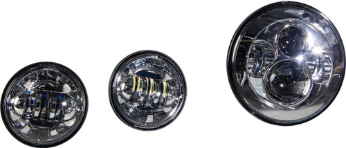 HARDDRIVE Led Headlight/Passing Lamp Set Chrome 820-0367