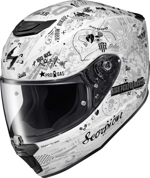 SCORPION EXO Exo-R330 Full Face Helmet Shake 2 White Xl 33-2326